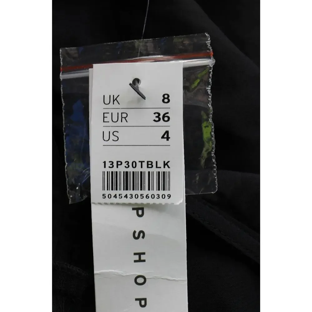 NWT Topshop mock neck professional long sleeve blouse womens 4 preppy career - Picture 3 of 6
